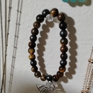 Elegant Beaded Bracelet with Charm